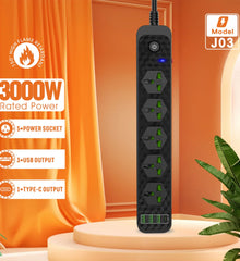 Compro 3000W Power Extension 5 socket+ 3 USB+ 1 Type C Port