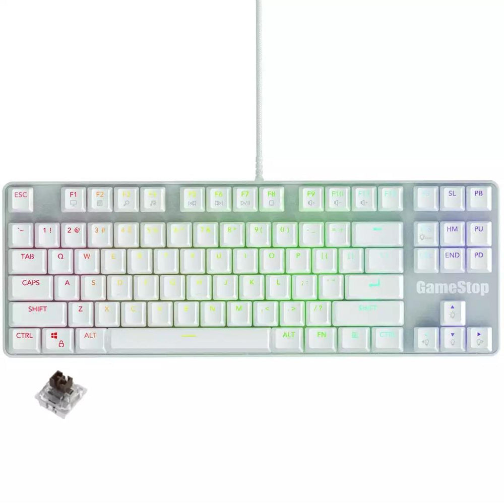 GameStop GS-200 FPS Sniper Wired Mechanical Keyboard White – Otemu Brown Switches