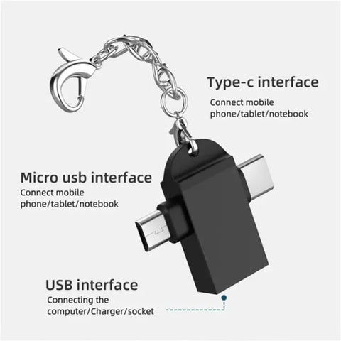 2 in 1 OTG Type C & Micro USB in 1 USB 3.0 OTG Cable Adapter