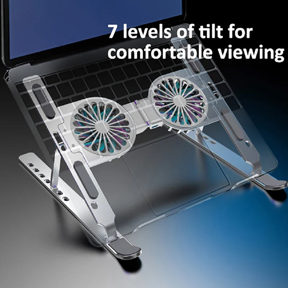 Compro Aluminum Alloy Laptop Stand with Dual Air cooling Radiator