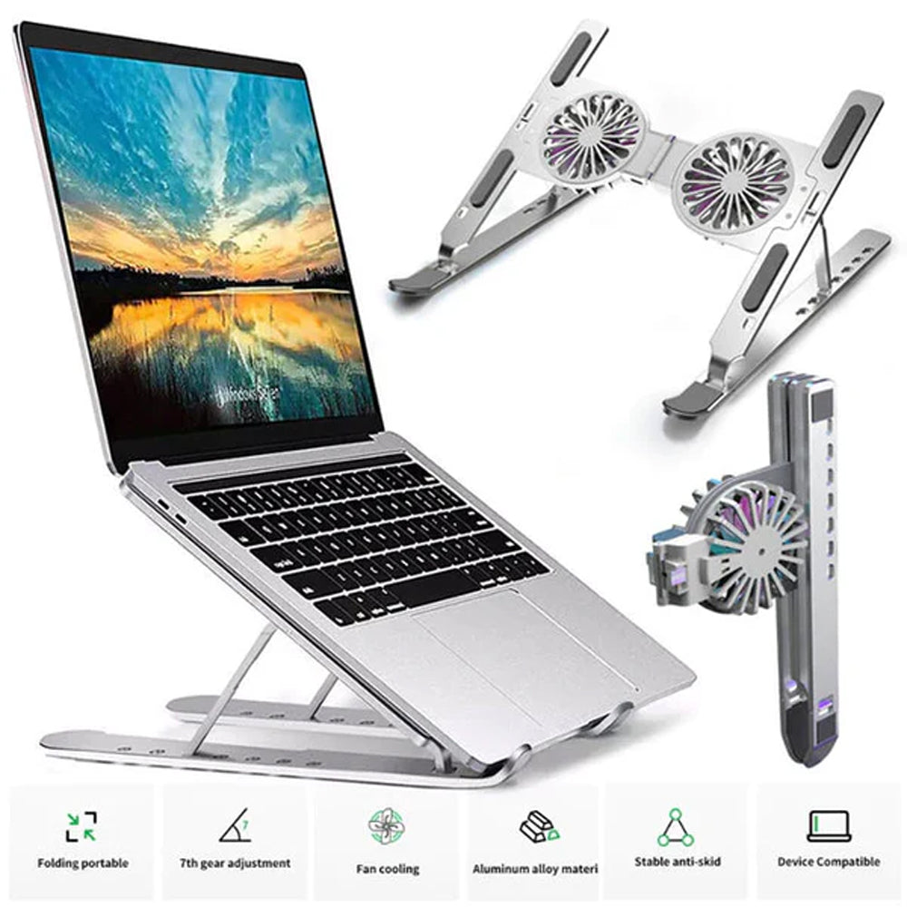 Compro Aluminum Alloy Laptop Stand with Dual Air cooling Radiator