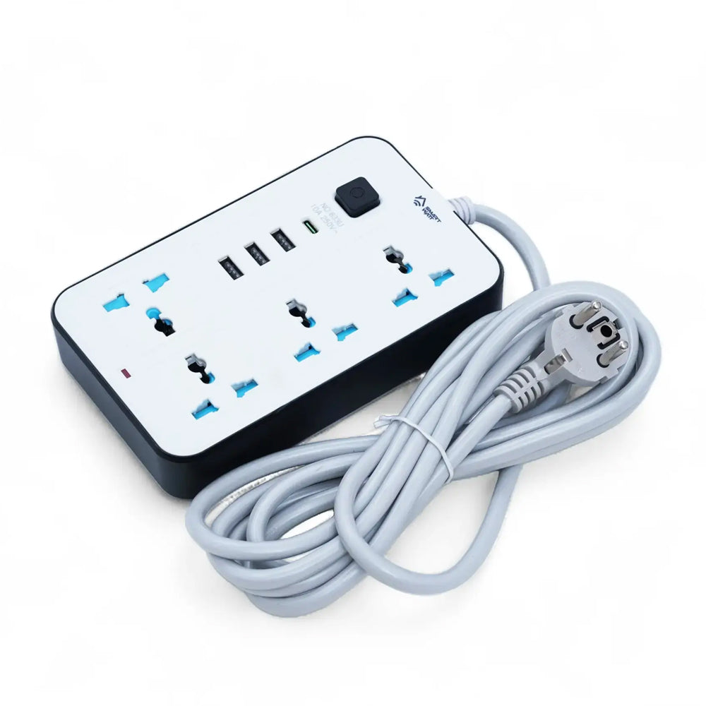 2500W Universal Power Extension with 4 Sockets 3 USB and 1 Type C Port