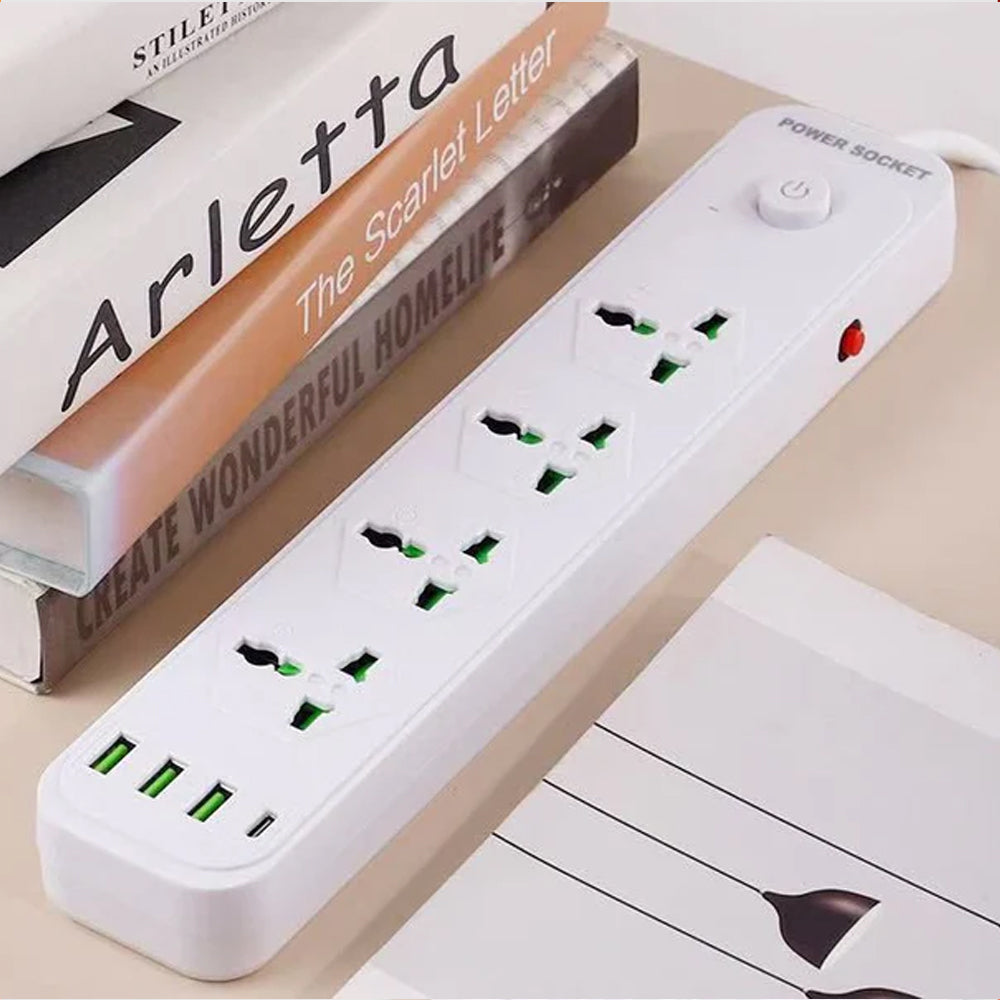 Compro 3000W Power Extension 4 socket+ 3 USB+ 1 Type C Port