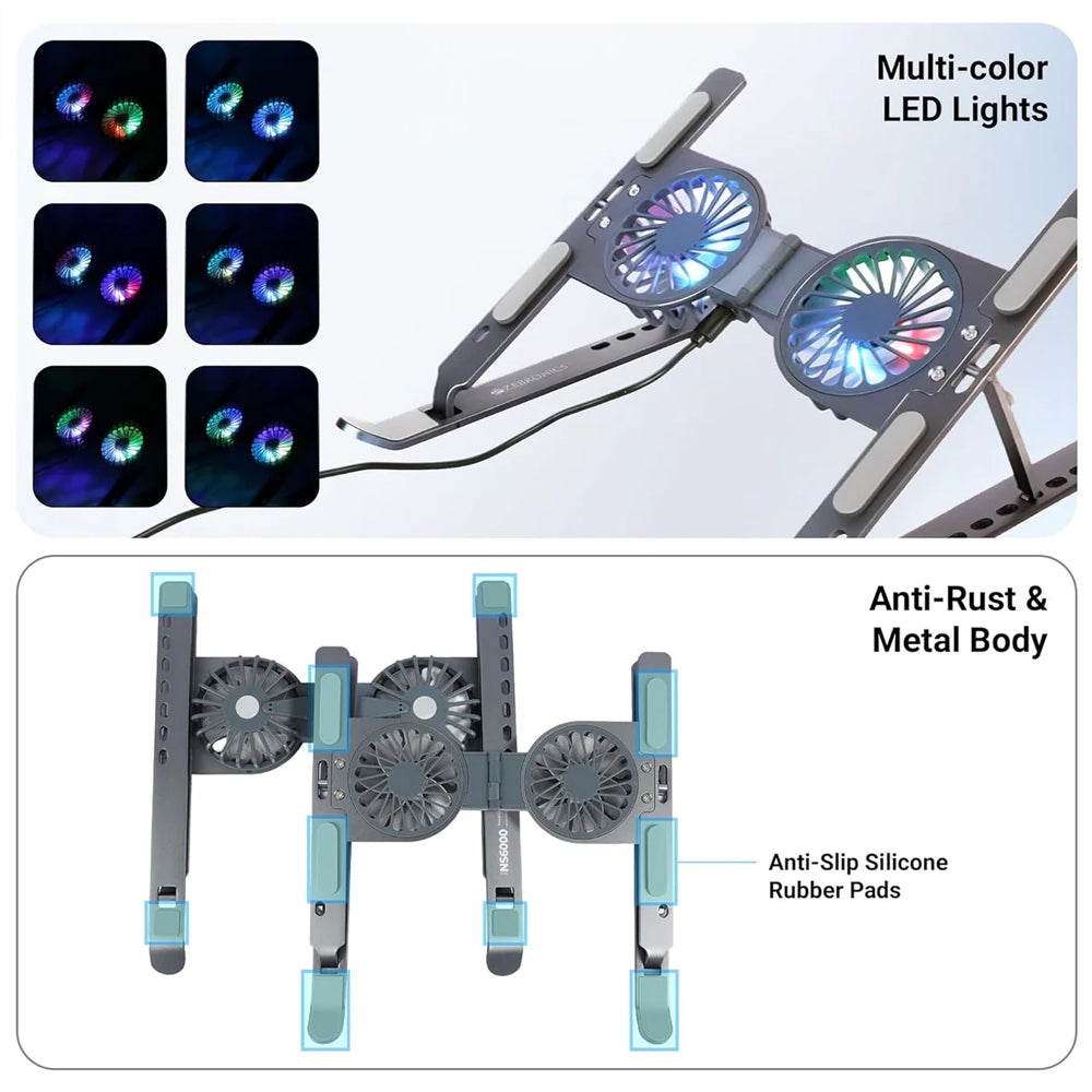 Compro Aluminum Alloy Laptop Stand with Dual Air cooling Radiator