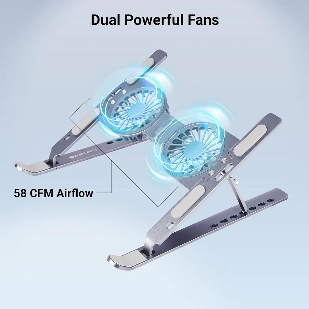 Compro Aluminum Alloy Laptop Stand with Dual Air cooling Radiator